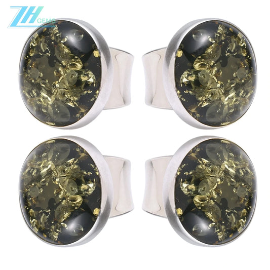 Baltic Amber Black Ring Energy Jewelry With Natural Amber Bead High Quality Gemstone Simple Atmosphere Jewelry For Gift Choice