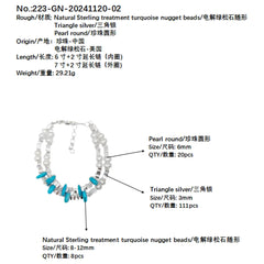 High Quality Natural Turquoise Premium Women's Bracelet Delicate S925 Silver Natural Pearl Beautiful Jewelry Bracelet1