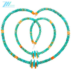 Natural Turquoise Free-shape Beads And Spiny Oster Accessory With 925 Silver Beads Jewelry Beautiful Necklace Gift For Her