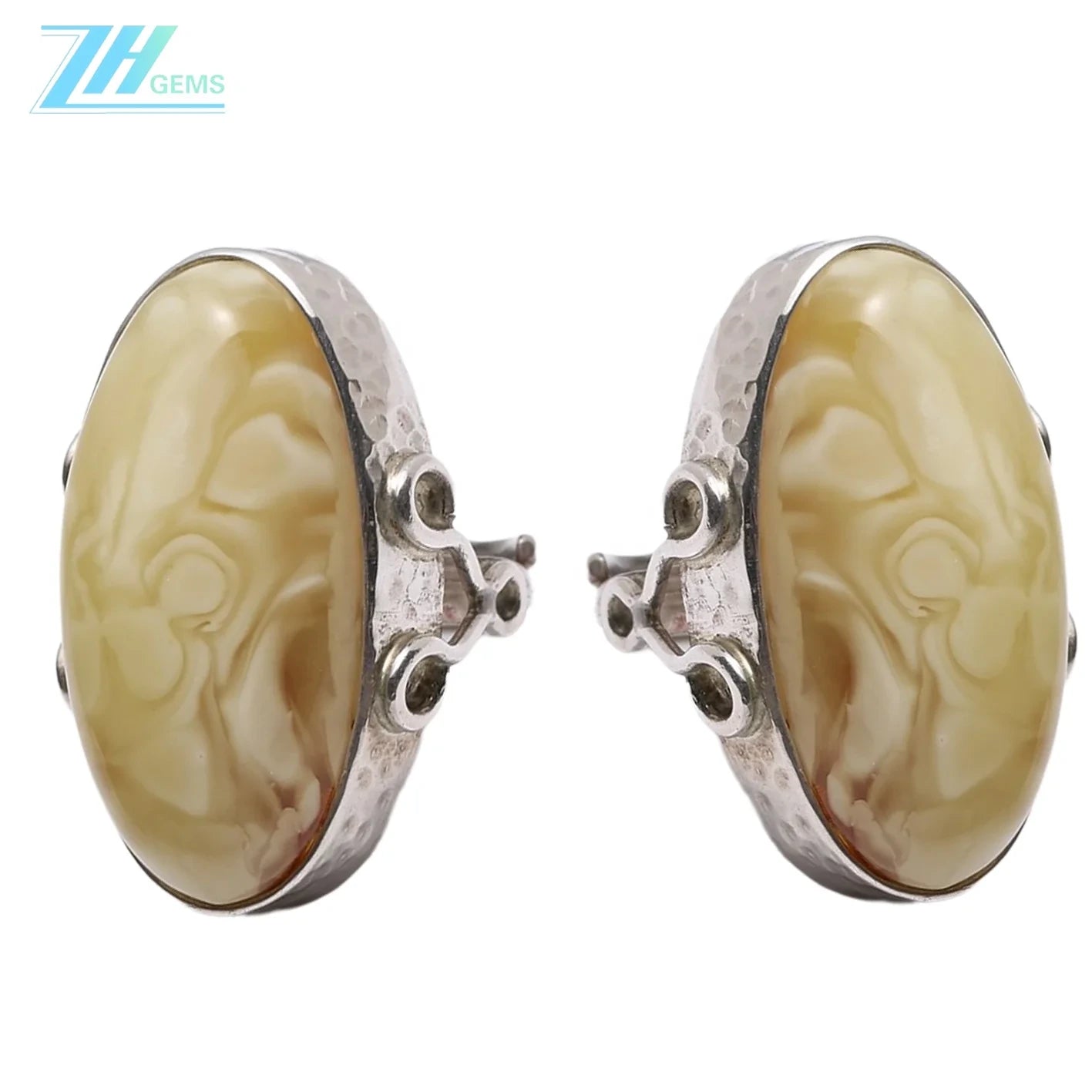 Baltic White Amber Gemstone Handmade 925 Sterling Silver Ring Ring Stamped Amber Ring Making Gift For Her