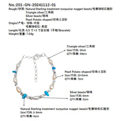 Natural Turquoise Pearl Bracelet High Quality Bracelet Natural Pearl S925 Jewelry Winter Gift To Her