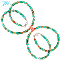 Natural Turquoise Spiny Oyster Color Agate Genuine Blue Green Big Huge Large Rondelle Bead Gemstone Healing Southwestern