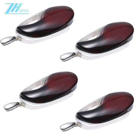 Amber With Red Plated Sterling Silver Fitting Huge Drop Shape Red Pendant Modern Amber Jewellery Set Gift For Women Necklace