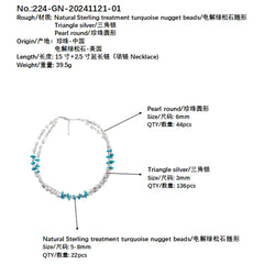 Natural Sterling Treatment Turquoise S925 Silver Fashion Women's Jewelry Multi-occasion Applicable To Popular Customized Models