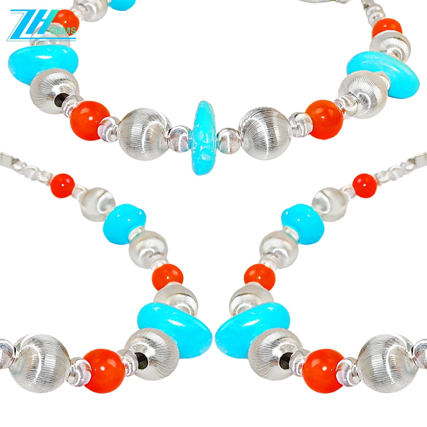This S925 Silver Bracelet Is Paired With Colorful Crystals And Natural Sterling Treatment Turquoise The Rich Color Collision