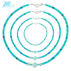 Natural Turquoise Amazonite Labradorite And Apatite Colorful Necklace 16inch 13.4gram High Quality Loose Beads Making Necklace