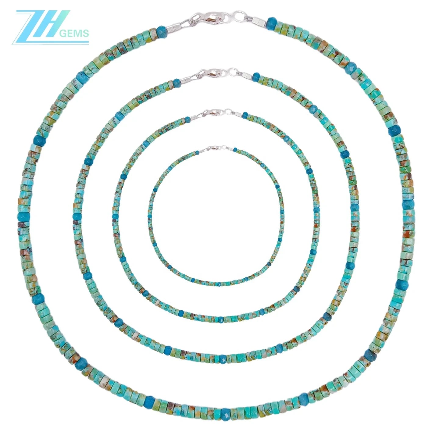 Natural Turquoise Faceted Apatite Gemstone Green Blue 16inch 12gram Birthday Gifts For Him Or Her Lovely Jewelry For Women