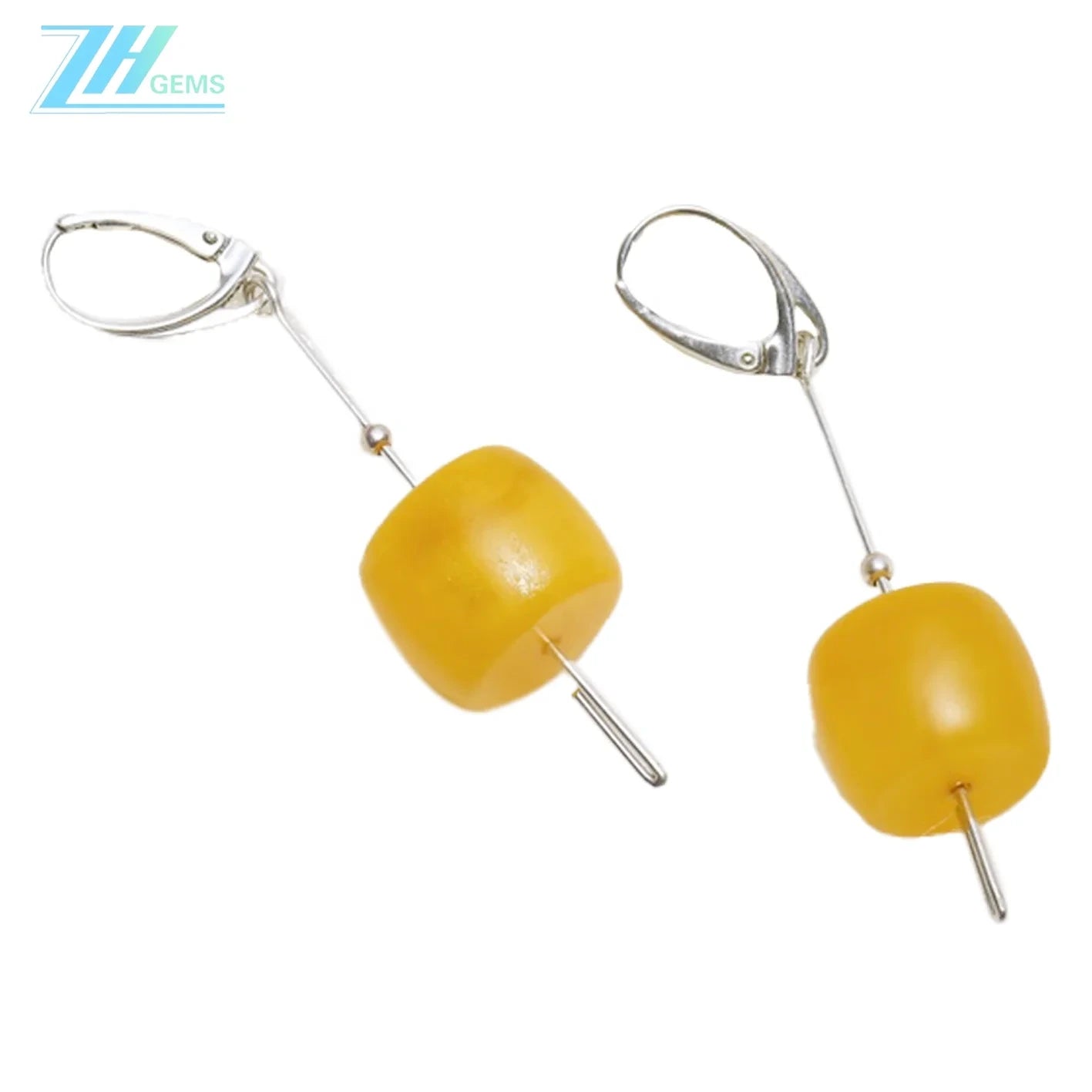 Dainty Baltic Amber Earrings Natural Amber Sterling Silver Gift For Yoga Lover