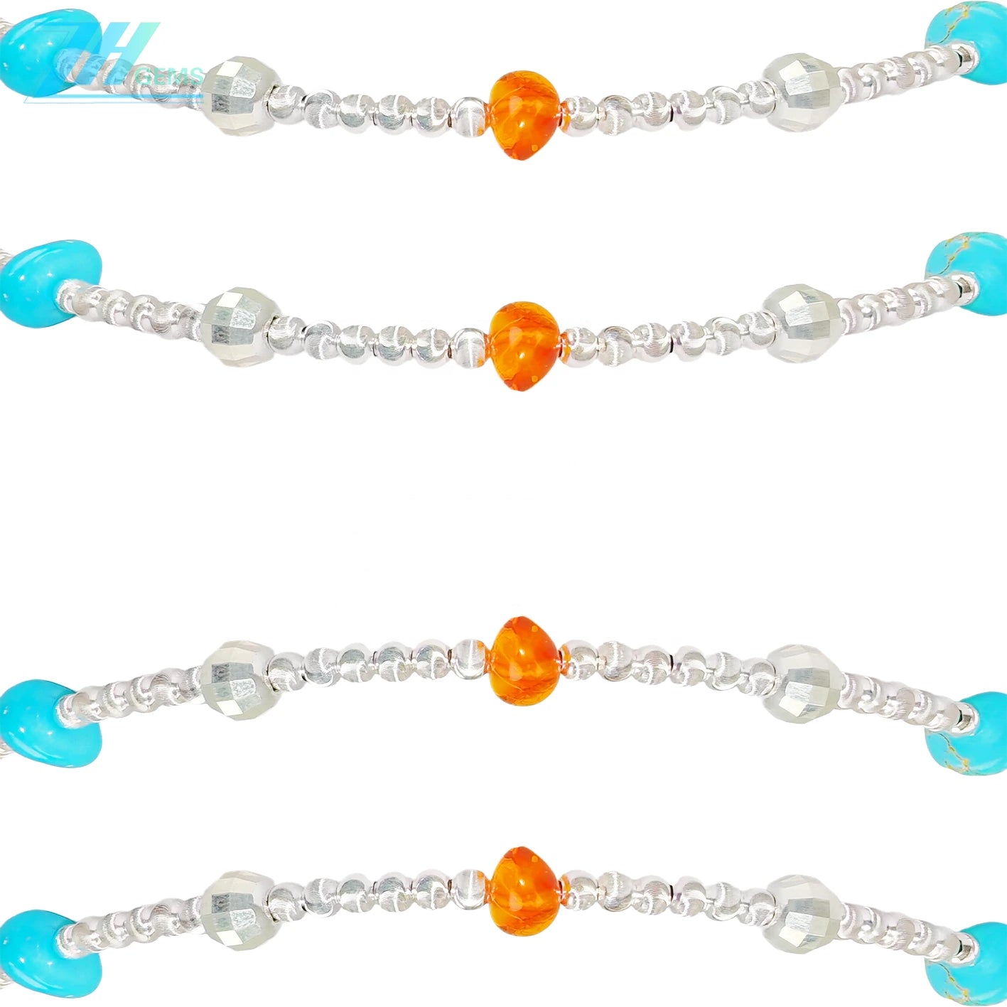 New Chinese Style Collar Made Of Natural Turquoise Amber And S925 Silver Combines Natural Beauty And Classical Design Showing