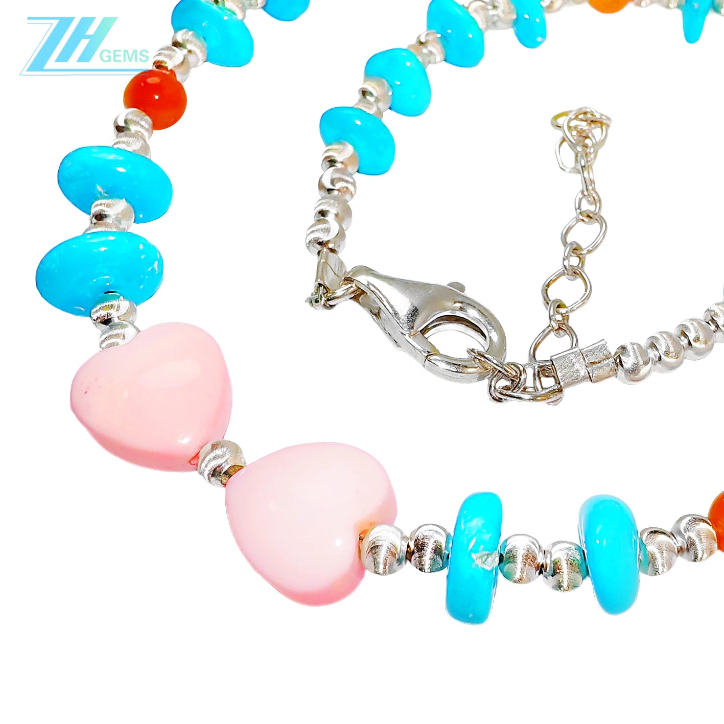 This Necklace Combines Natural Sterling Treatment Turquoise With S925 Silver Beads With A Warm Color It's Simple Yet Elegant