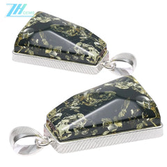 Green Amber Pendant Natural Baltic Amber Silver Jewelry Elegant Gift For Her Gift For Him Blue-green Pendant