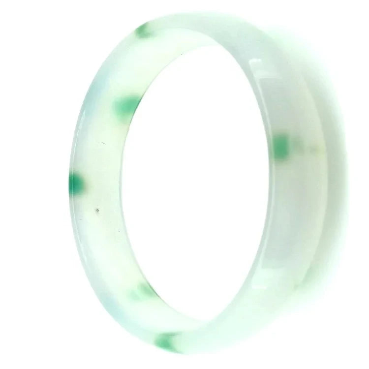 Natural Jewelry White-green Agate Gemstone Woman Man Bangle Best Gift 53-63mm