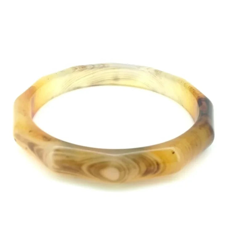 Natural Brown Agate Gemstone Bangle Best Gift For Her 53-63mm