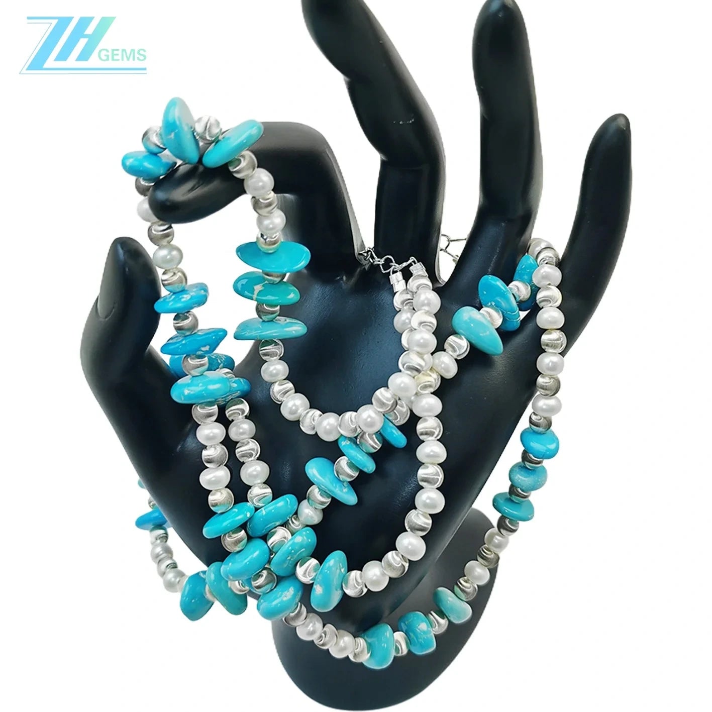 Turquoise Handmade Necklace Exquisite Natural Pearl Necklace Suitable For Multiple Occasions Turquoise Beaded Necklace