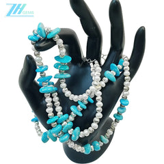 Turquoise Handmade Necklace Exquisite Natural Pearl Necklace Suitable For Multiple Occasions Turquoise Beaded Necklace