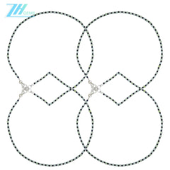 Prehnite Agate Black Beaded Necklace Transparency Gemstone 16inch 6g 925 Sterling Silver Chip Statement Necklace Gift For Her