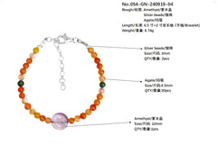 Amethyst Colored Agate Bracelet Fashion Modern Simple Style Fashion Jewelry Women's Jewelry