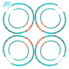 28.9g Natural Turquoise And Spiny Oyster 16inch Simple Atmosphere Jewelry For Gift Choice Fashion Design Handmade