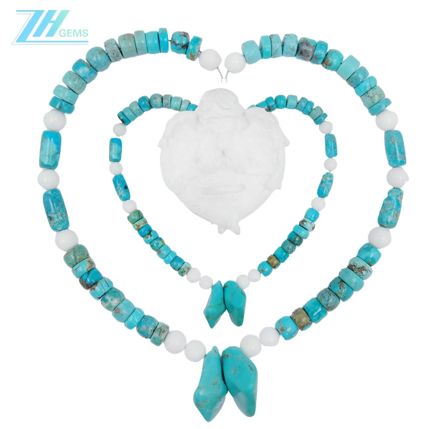 49g Natrual Turquoise Tridacna 16inch Simple Atmosphere Necklace For Gift Summer Choice For Lover Or Family