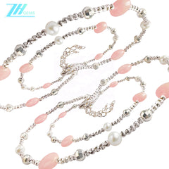 Simple Style Natural Rose Quartz Natural Pearl Beautiful Necklace For Women Spring Hot Sale Jewelry Original Design