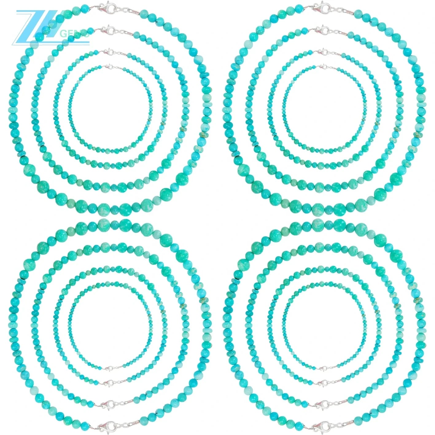 Natural Turquoise 16inch 21.6gram Necklace Beautiful Jewelry Delicate Present Round Beads 8mm Match 6mm Periphery Gift