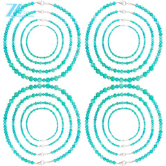 Natural Turquoise 16inch 21.6gram Necklace Beautiful Jewelry Delicate Present Round Beads 8mm Match 6mm Periphery Gift