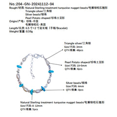 High Quality Turquoise Pearl S925 Silver Fashion Suitable For Multiple Occasions Popular Custom Designer Meticulous Design