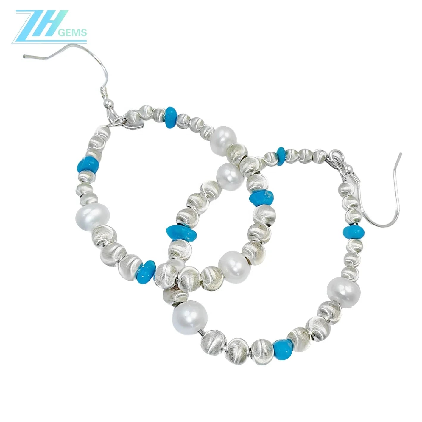 Pearl Earrings Turquoise Natural Earrings S925 Silver Women's Jewelry Best Selling Designer Custom Beautiful Women's Jewelry