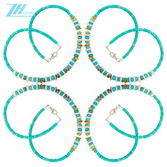 18.3g Natural Turquoise Pink Opal Necklace Smooth Beads Jewelry Handmade Gift As Surprising Summer Choice For Girlfriend