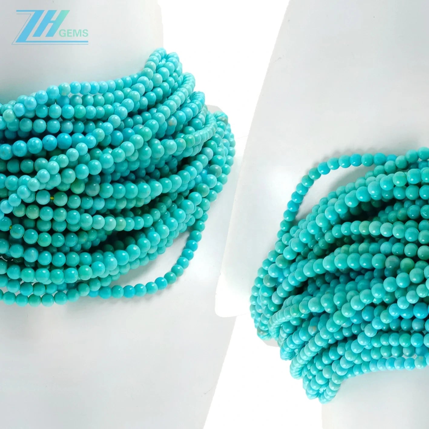 3mm Smooth Round Turquoise Gemstone Beads Genuine Natural Blue Jewelry Stringing Bead