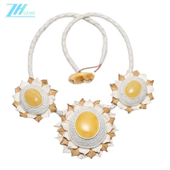 Baltic Amber Color Yellow Exquisite Beaded Meditation Simple Atmosphere 23.4g Christmas Gift Necklace