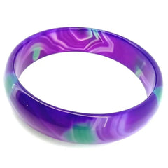 53mm-63mm Agate Stone Band Bangle Purple Gemstone Width Bangle Woman Man Bangle Best Gift