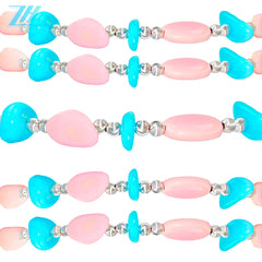 New Chinese Style Necklace Natural Turquoise And Pink Opal Full Of Oriental Charm Beauty And Classical Design Showing Elegant