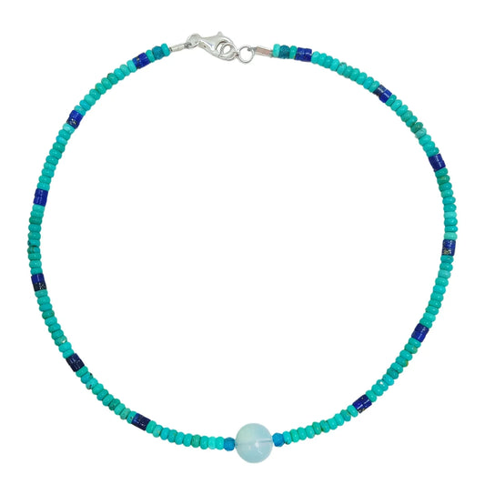 Natural Turquoise Lapis Lazuli Fluorite Fluorspar And Amazonite Distinct Jewelry Handmade Necklace Delicate Gift Summer Choice