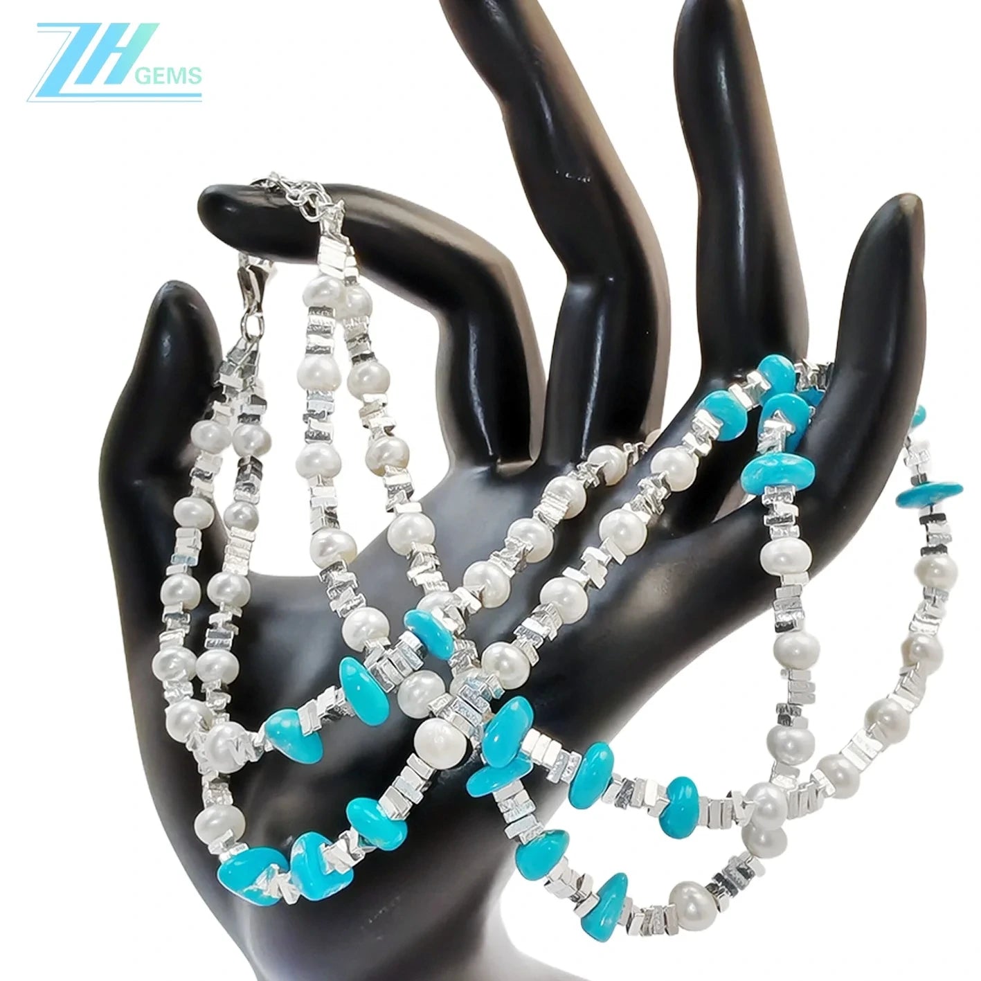 Natural Sterling Treatment Turquoise S925 Silver Fashion Women's Jewelry Multi-occasion Applicable To Popular Customized Models