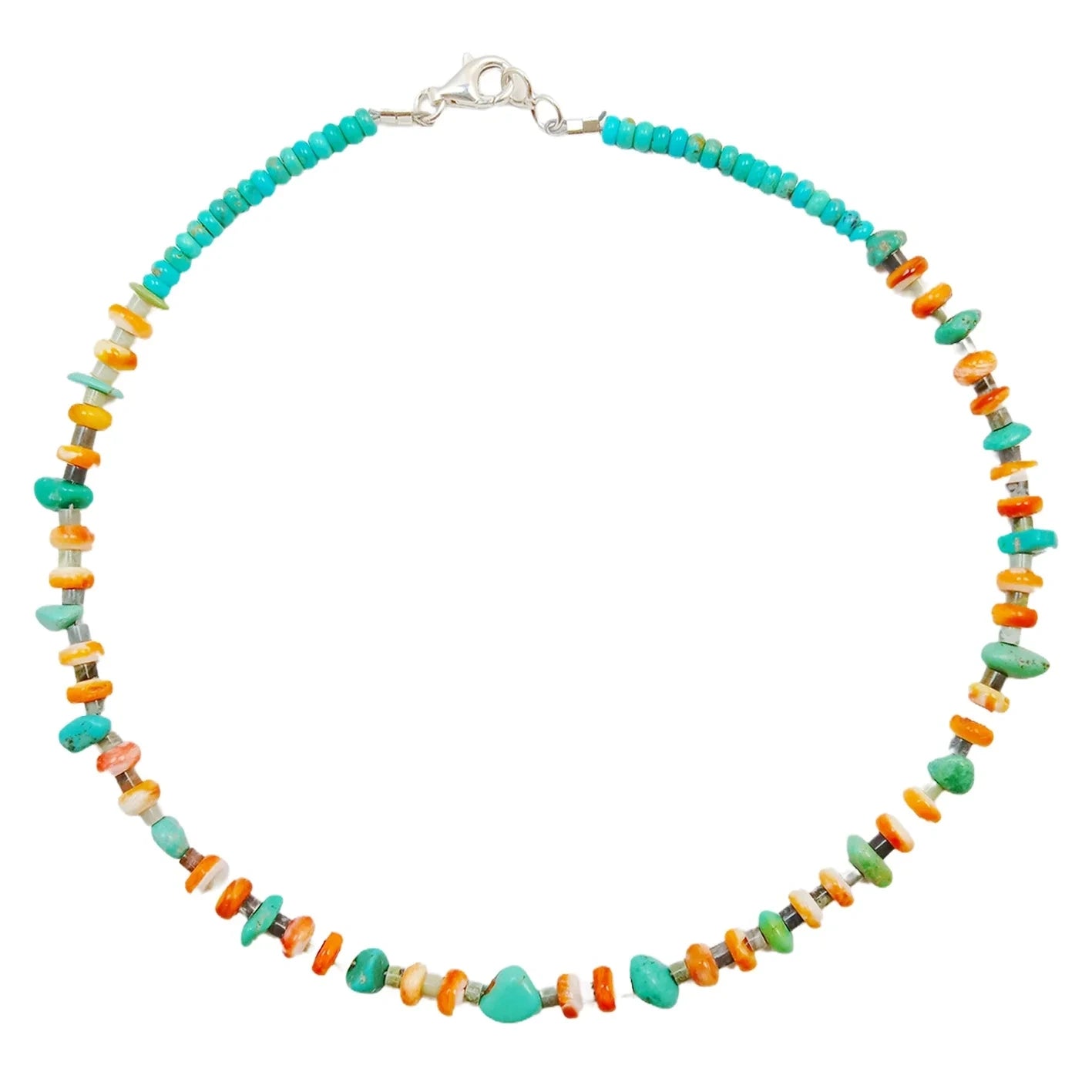 Natural Turquoise Spiny Oyster And Burma Jadeite Heishi Free-shape And Roundle Beads Gemstone For Making Jewelry Holiday Gift