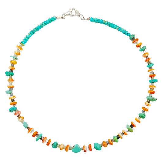 Natural Turquoise Spiny Oyster And Burma Jadeite Heishi Free-shape And Roundle Beads Gemstone For Making Jewelry Holiday Gift