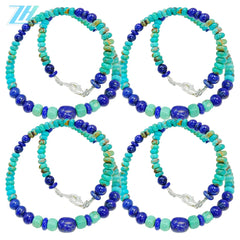 Natural Turquoise Lapis Lazuli Necklace 16inch Summer Present Personalized Necklace Simple Atmosphere Jewelry