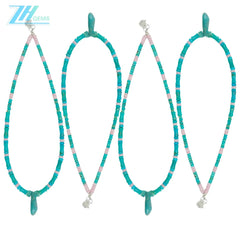 Natural Turquoise And Pink Opal Green Pink Color Roundle With Bamboo Shape Handmade Necklace Simple Atmosphere Jewelry For Gift