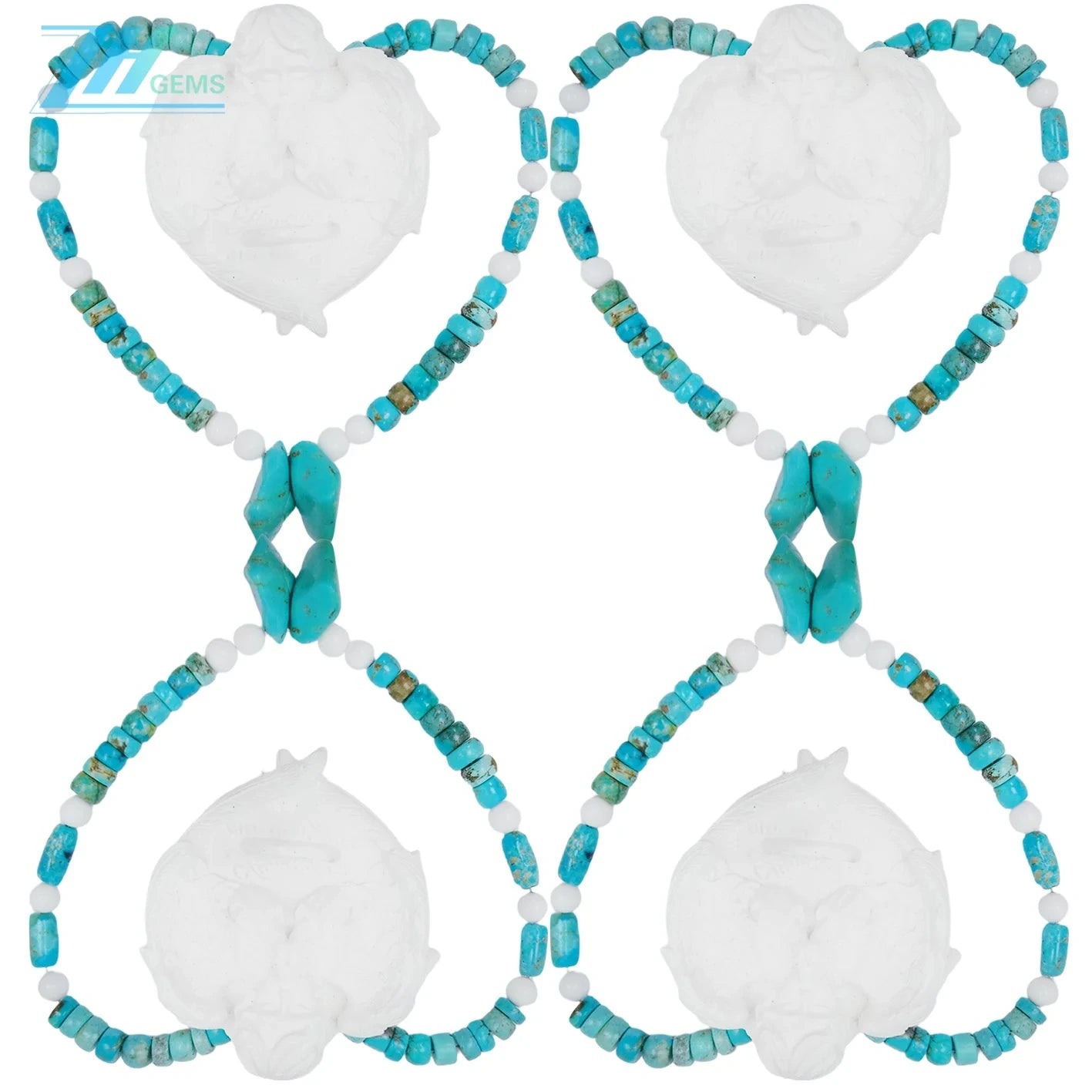 49g Natrual Turquoise Tridacna 16inch Simple Atmosphere Necklace For Gift Summer Choice For Lover Or Family