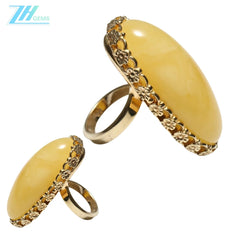 Large Yellow Amber Ring With Natural Crust Sterling Silver Natural Baltic Amber Promise