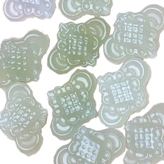 Chinese Knot Pendant Link White Green Carved Natural Nephrite Stone