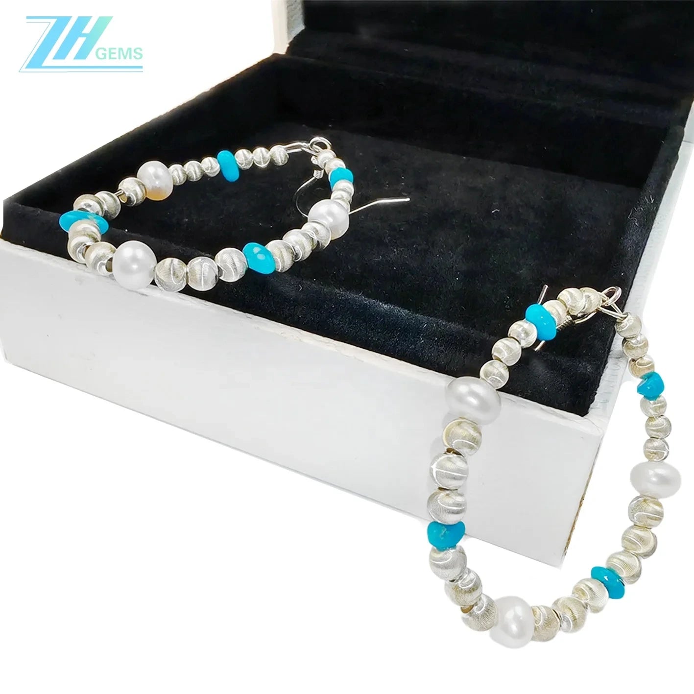 Pearl Earrings Turquoise Natural Earrings S925 Silver Women's Jewelry Best Selling Designer Custom Beautiful Women's Jewelry