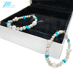 Pearl Earrings Turquoise Natural Earrings S925 Silver Women's Jewelry Best Selling Designer Custom Beautiful Women's Jewelry