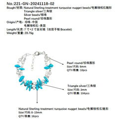 Bracelet Ornament Natural Turquoise Pearl With S925 Silver Fine Jewelry Fine Jewelry Gift Preferred Bracelet