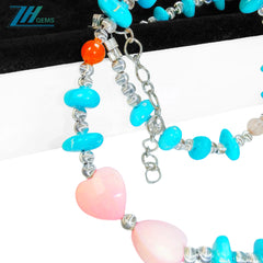 This Necklace Combines Natural Sterling Treatment Turquoise With S925 Silver Beads With A Warm Color It's Simple Yet Elegant