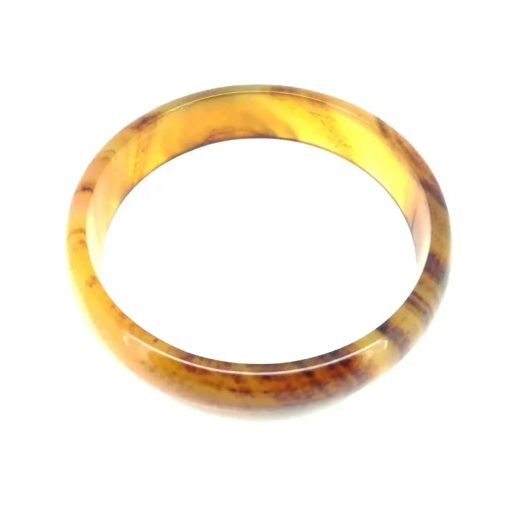 Natural Jewelry Brown Agate Gemstone Woman Man Bangle Best Gift 53-63mm