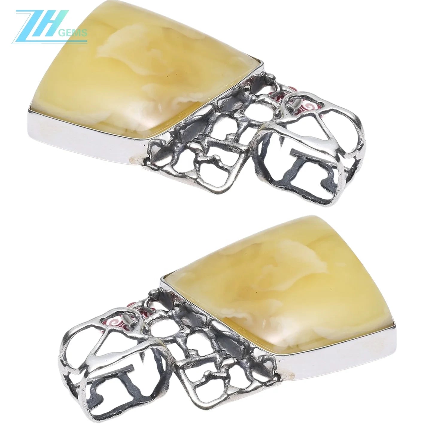 Natural Yellow Amber Pendant Huge Baltic Amber Pendant Jewelry Long Large Classical Handmade 925 Silver As Gift For Her