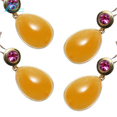 Natural Amber Yellow Colorbaltic Non-optimized Chanterelle Beeswax Pendant Sterling Silver Gold Setting 10.1g As Gift