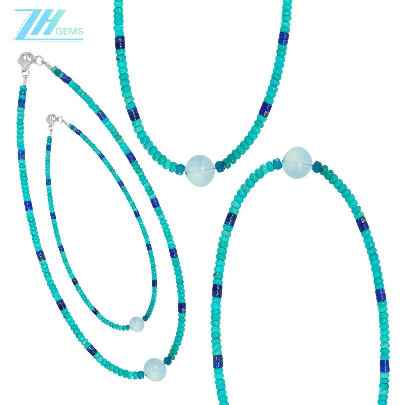 Natural Turquoise Lapis Lazuli Fluorite Fluorspar And Amazonite Distinct Jewelry Handmade Necklace Delicate Gift Summer Choice